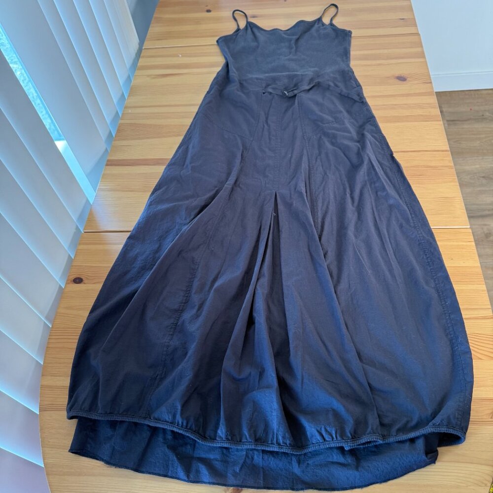 Sandwich 100% Cotton Mix Media Maxi Dress Charcoal Barrel Skirt M - Picture 11 of 13
